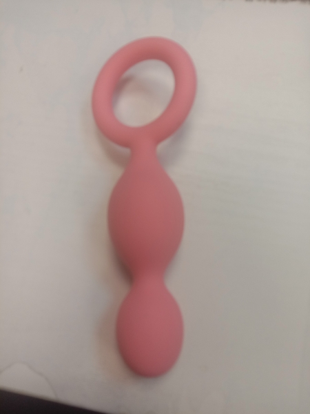 Розовая Цепочка из силикона два звена с кольцом - Фотография №2