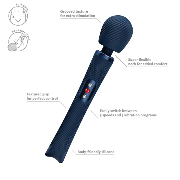 Вибратор "Fun Factory" Vim vibrating wand синий - Фотография №7